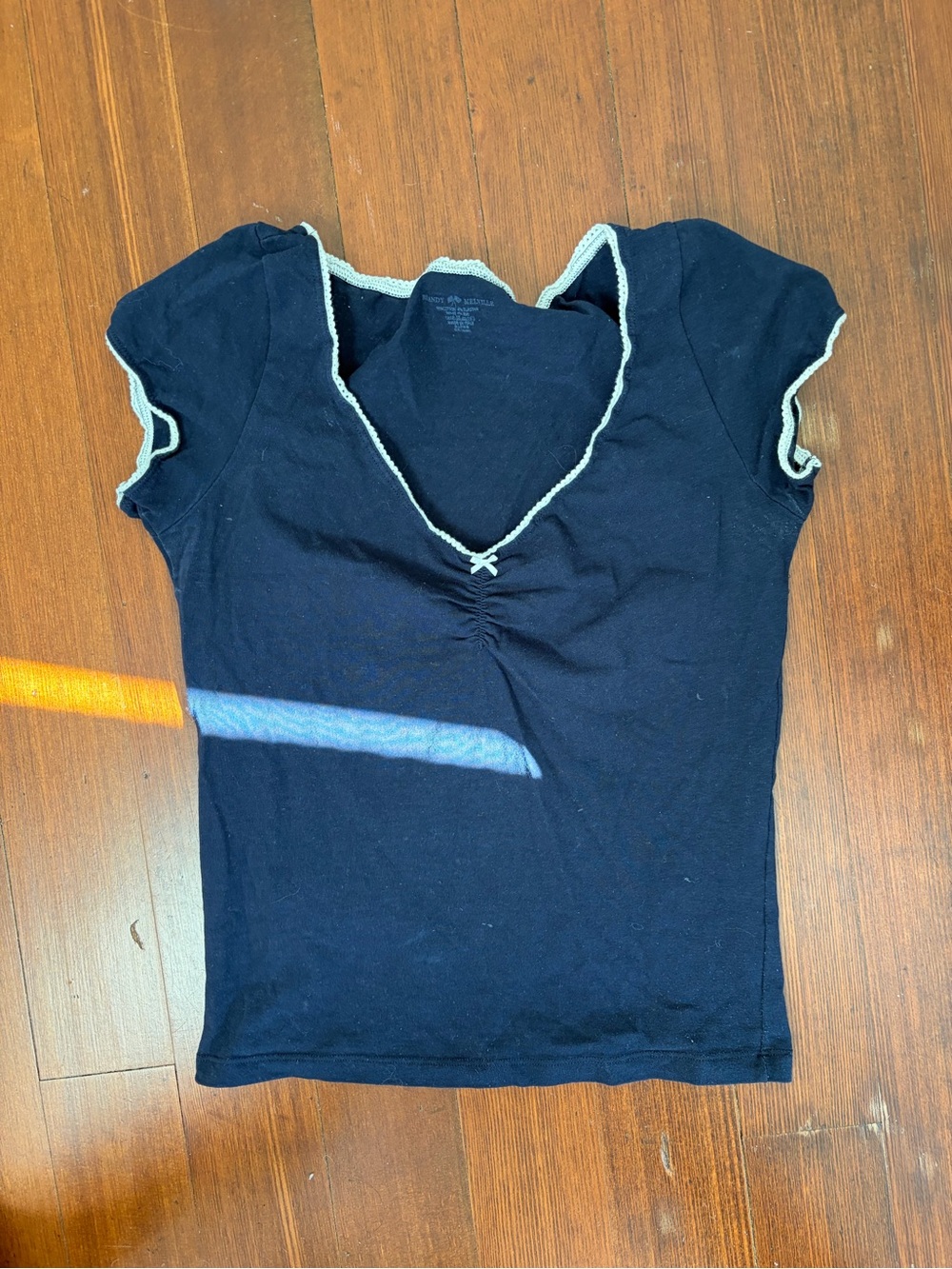 Brandy Melville navy shirt with white trim